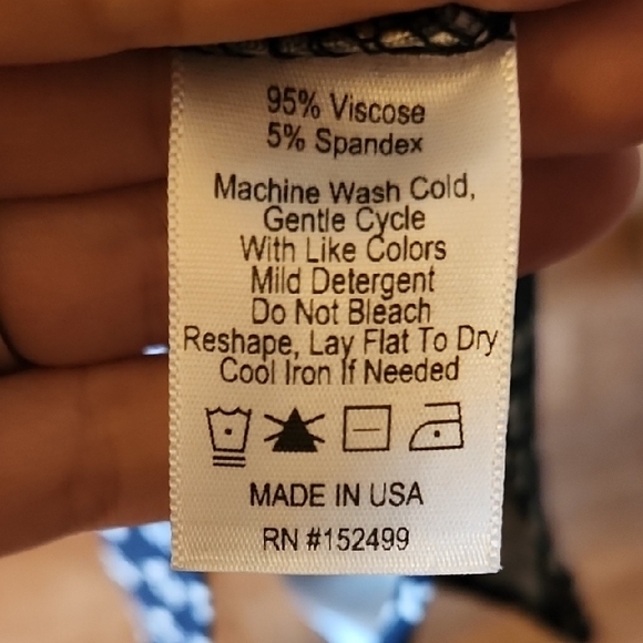 NWT Amour Vert Castile Navy and White Mia Dot Dress, Size XL - Picture 16 of 16